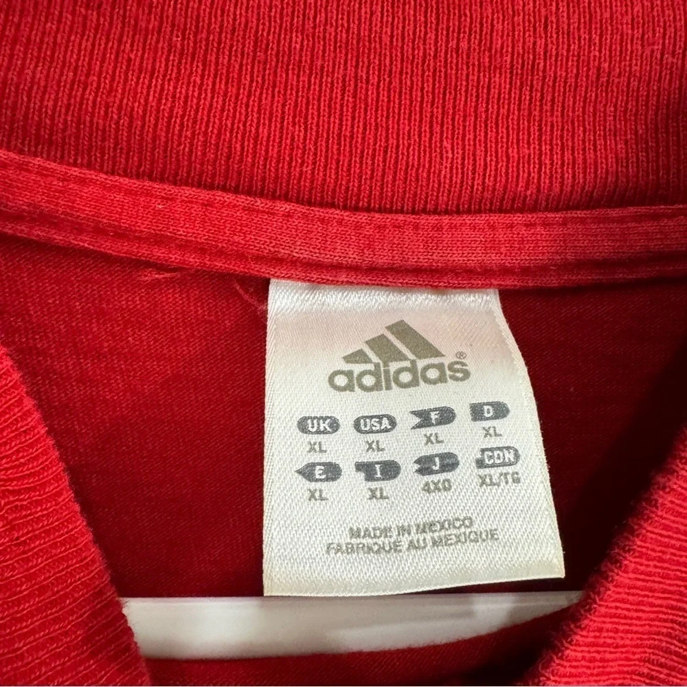 Adidas Vintage Long Sleeve Shirt Logo On Neck Size XL